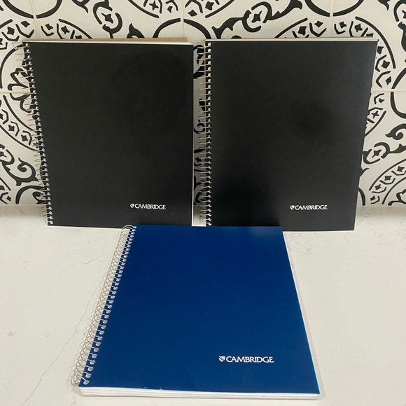 New Lot of 3 Business Wirebound Notebooks Mead Cambridge 2 Black 1 Blue - Picture 1 of 4